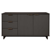 Manhattan Comfort - Buffet moderne Granville 140 cm - Gris foncé-Moderne-contemporain avec une touche de glamour - Buffet pour salle à manger et salon