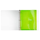Jam Paper - Plastic Binder Enveloppes avec fermeture à crochet et boucle - 3 Hole Punch - 9.5 x 1.25 x 11.5 - Vert lime - 12 Paquet (218VB1LIME)-Quantité : 12/paquet