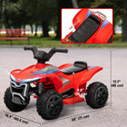 Qaba - VTT pour enfants à batterie 6V avec phares - rouge-Quatre roues résistantes à l'usure assurent une conduite douce et stable 