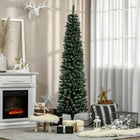 HOMCOM - Sapin de Noël artificiel 6' décoré de neige - intérieur - vert-La base est détachable et pliable pour un rangement facile 