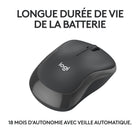 Logitech - M240 Silent Souris sans fil - Graphite-Design confortable et facile à transporter : Assez petite à glisser dans un sac, cette souris compacte portable, fine et ambidextre, guide votre main droite ou gauche dans une position naturelle.