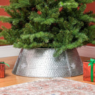 HOMCOM - Collier de Sapin de Noël 26" avec Motifs de Flocons de Neige Argenté-Éloignez vos enfants, chiens, chats ou autres animaux qui considèrent votre pied de sapin de Noël comme un jouet 