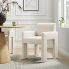 Modway - Daven Cuir végane Fauteuil à manger in Albâtre-Coussin en mousse haute densité