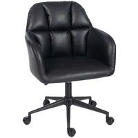 HOMCOM - Fauteuil de bureau pivotant à hauteur réglable - noir-Le design moderne avec surpiqûres s’harmonise avec la plupart des styles d’intérieur