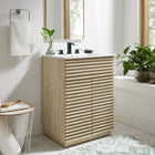 Modway - Render 24" Faux travertin Meuble de salle de bain avec lavabo - Blanc-Faux stratifié travertin