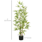 HOMCOM - Arbre de bambou artificiel 4 pi pour décoration intérieure de la maison - vert-La mousse en PE et la terre en ciment sont incluses, ce qui les rend plus stables et réalistes 