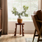 Modway - Sorrel Bois sculpté Tabouret - Noyer-Pattes ondulées sculptées à la main