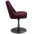Modway - Lippa Salle à manger pivotante Performance Velvet Fauteuil d’appoint - Mûrier noir-Anneau en plastique en caoutchouc pour la protection des planchers