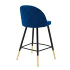 Modway - Cordial Performance Velvet Tabourets de comptoir - Marine - Ensemble de 2-Limite de poids des selles de comptoir : 300 lb