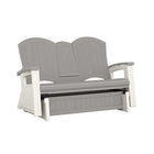 Suncast - Glisseur Adirondack avec console - Gris colombe-Siège et dossier profilés pour un confort ergonomique.