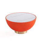 Manhattan Comfort - Ensemble de 2 tables : table basse Anderson moderne 71,5 cm et table d’appoint 46,8 cm - Orange-28,15 po L x 28,15 po l x 17,72 po H