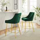 Modway - Discern Tabourets de comptoir - Vert - Ensemble de 2-Rembourrage en mousse dense