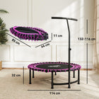 Soozier - Mini‑trampoline 45" pour adultes - Rose-Poignée en forme de 'T' réglable sur trois niveaux pour un équilibre à la bonne hauteur