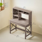 HOMCOM - Bureau d'ordinateur avec rangement - 41,3 po L x 19,7 po l x 54,1 po H - marron-Hauteur de bureau confortable et espace pour des sessions de travail faciles