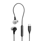 JBL - Endurance Run 3 USB-C Écouteurs de sport filaires USB-C - Noir / Gris-La technologie FlipHook pour un style polyvalent
