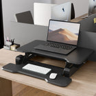 Mount-It! - Convertisseur de bureau compact avec plateau de 76 cm, noir-Le plateau pour clavier offre suffisamment d'espace pour votre clavier et votre souris