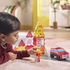 Magna-Tiles - Ensemble de construction magnétique Sécurité incendie 27 pièces-Sécurité garantie: Toutes les pièces MAGNA-TILES sont conçues pour résister à d’innombrables heures de jeu. Notre grille exclusive empêche la fissuration, tandis que les rivets de fixation maintiennent les aimants en sécurité