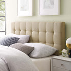 Modway - Lily Tissu rembourré Tête de lit King, Beige-Touffage profond avec des bordures stylées