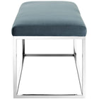 Modway - Anticipate Performance Velvet Banc in Bleu de mer-Socle en acier inoxydable argenté