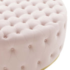Modway - Ensconce Touffe Performance Velvet Ottoman rond - Rose-Patins de pied en plastique