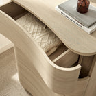Modway - Mirae 5 tiroirs Commode courbe, Chêne léger à la brosse-Construction en bois d’ingénierie