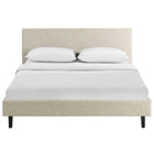 Modway - Anya Tissu Lit Queen, Beige-Capsules de pied non marquées
