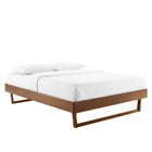 Modway - Billie Bois Cadre de lit plateforme Queen, Noyer-Système de soutien en lattes de bois