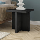 Hudson&Canal - Table d'appoint carrée Boden de 56 cm de largeur, , grain noir-Finition en grain noir aspect bois