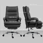 Vinsetto - Fauteuil de bureau exécutif avec repose-pieds et massage à 6 points et chaleur - noir-Hauteur du siège réglable pour votre confort 