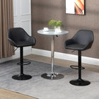 HOMCOM - Tabourets de bar pivotants réglables avec repose-pieds - noir - paquet de 2-La hauteur de l’assise est réglable à celle du comptoir ou du bar 
