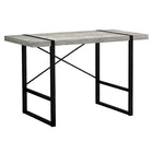 Monarch Specialties - 7316 Bureau 48 po L - Faux Bois Gris/Metal Noir-Bureau d'ordinateur d'inspiration industrielle avec un dessus de bureau à panneaux épais au fini faux bois récupéré gris