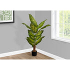 Monarch Specialties - Plante Artificielle - 47 po H - Arbre À Feuilles Persistantes - Touche Réelle - Feuilles Vertes - Pot Noir-12 feuilles vertes variées réglables et à touche réel créent une apparence très réaliste