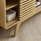 Modway - Render 46 po Meuble TV d’angle, Chêne-Construction durable en panneaux de particules