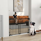 PawHut - Barrière pour chien 29 po-44 po l, 29 po H, barrière pour animaux-Fonctionne à une main avec un loquet à fermeture automatique pour plus de commodité 
