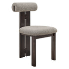 Modway - Torian Tissu Boucle Chaise à manger - Wenge Taupe - Ensemble de 2-Assemblée requise