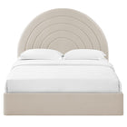 Modway - Solana Arqué Performance Velvet Lit plateforme Queen, Amande-Cadre de plate-forme