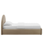 Modway - Resort Performance Velvet Lit jumeau rond voûté, Taupe-Cadre en MDF