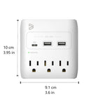 BlueDiamond - protecteur de surtension mural 3 prises + USB-C PD 20W + 2 × USB-A-Ports USB supplémentaires: Chargez plusieurs appareils grâce à deux ports USB additionnels (15 W combinés)