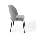 Modway - Rouse Tissu rembourré Fauteuil d’appoint de salle à manger Ensemble de 2 - Noir Gris clair-Design moderne du milieu du siècle