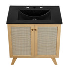 Modway - Soma 30" Vanette de salle de bain - Noir de chêne-Finition du grain du bois