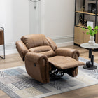 Ebello - Chemika Fauteuil inclinable manuel grand format à rembourrage ultra-doux classique de 40,9 po avec clous décoratifs, couleur brun-Dimensions: 40,6 po H × 40,9 po L × 36,6 po P