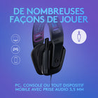 Casque de jeu stéréo Logitech G335 - Noir-Plug and Play : Passez rapidement au jeu et connectez-vous simplement à la prise 3,5 mm ; ce casque coloré est compatible avec PC, ordinateur portable, consoles de jeux et certains appareils mobiles