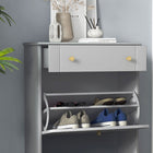 HOMCOM - Armoire à chaussures étroite avec 2 tiroirs basculants pour rangement - gris-Design compact adapté aux espaces étroits 