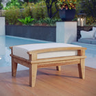 Modway - Marina Terrasse extérieure Teck Ottoman in Blanc naturel-Grains de bois richement texturés