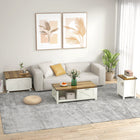 HOMCOM - Table d’appoint avec rangement - blanc-Matériau : Panneau de particules, MDF 