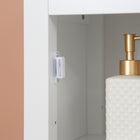Kleankin - Armoire de salle de bain haute avec étagères réglables - blanc-Matériau : MDF 
