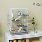 PawHut - Grande cage pour hamster et gerbille 18,5 po x 12 po x 28 po - gris-Comprend un système de tunnels DIY, élargissant l’aire de jeu pour un divertissement infini 