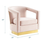 Modway - Frolick Performance Velvet Fauteuil - Rose-Tissu résistant aux taches