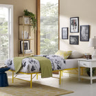 Modway - Horizon Acier inoxydable Cadre de lit simple, Jaune-Espace de rangement généreux de 14"