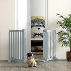 PawHut - Barrière pour chien 3 panneaux pliable avec pieds pour taille moyenne et inférieure - gris-Il possède trois panneaux fixés ensemble avec des charnières 